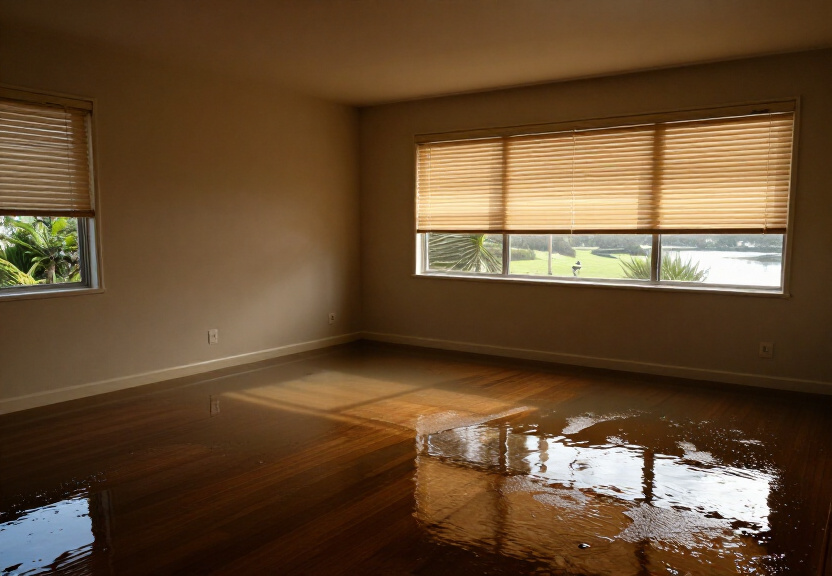Waterlogged carpet in Elizabeth Hills home before drying